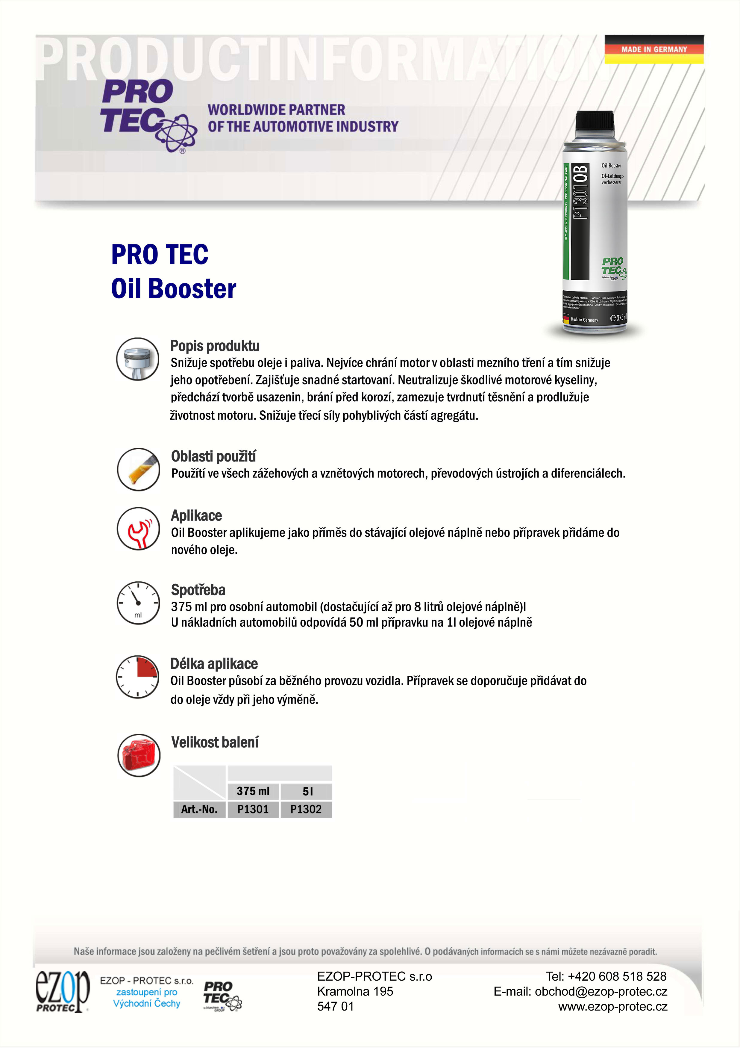PRO-TEC Oil Booster 375 ml balení 28ks+